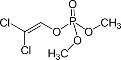 Sestava sovjetskih diklofov je vključevala dimetildiklorvinilfosfat - slika prikazuje njegovo kemijsko formulo