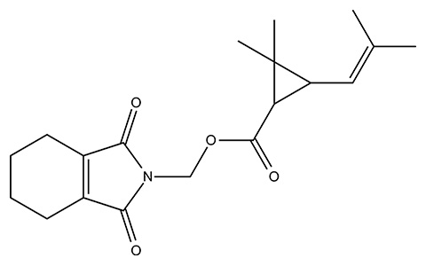 Kemična strukturna formula tetrametrina