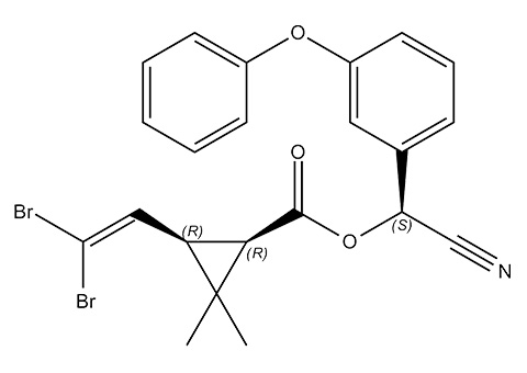 Insekticid deltametrin, kemična struktura