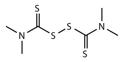 Tiuram (tetrametiltiuramdisulfid) - Kemična formula