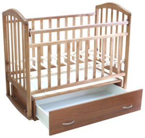 Lit bébé Antel Alita-4 (chaise berçante, pendule transversal, tiroir)