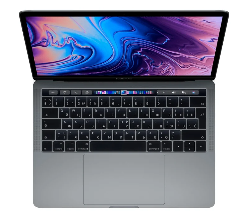 ultrabook Apple MacBook Pro 13 avec écran Retina et Touch Bar Mid 2019 (Intel Core i5 1400MHz / 13.3" / 2560x1600 / 8GB / 256GB SSD / DVD no / Intel Iris Plus Graphics 645 / Wi-Fi / Bluetooth / macOS)