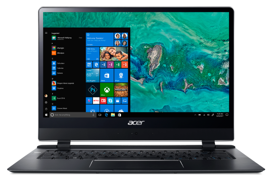 Ultrabook Acer SWIFT 7 (SF714-51T-M3AH) (Intel Core i7 7Y75 1300 MHz / 14" / 1920x1080 / 8 Go / 256 Go SSD / DVD non / Intel HD Graphics 615 / Wi-Fi / 3G / LTE / Windows 10 Pro)