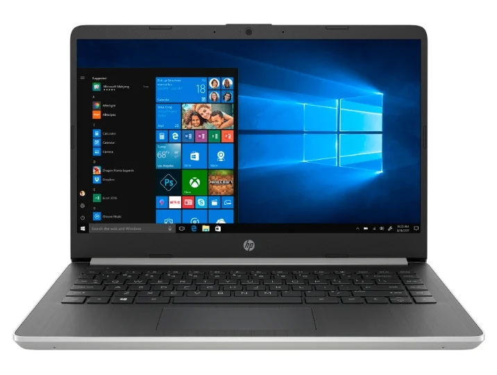 modèle HP 14s-dq1002ur (Intel Core i3 1005G1 1200 MHz / 14" / 1920x1080 / 4 Go / 256 Go SSD / DVD non / Intel UHD Graphics / Wi-Fi / Bluetooth / Windows 10 Home)