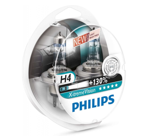 PHILIPS H4 X-treme Vision 3700K 12V 60 / 55W, 2 unités, 12342XV + S2