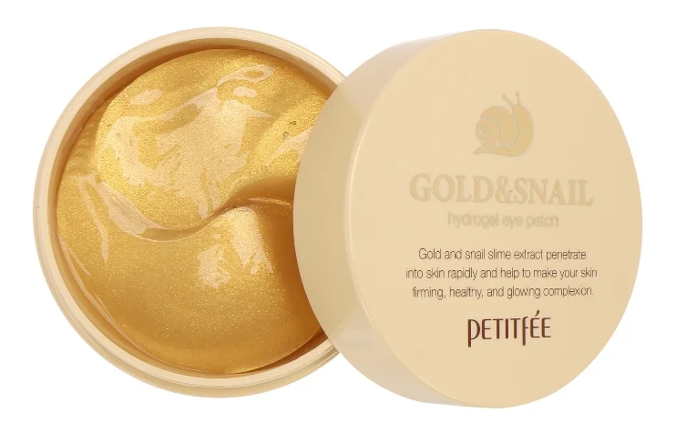 Cache-œil hydrogel Petitfee Gold & Snail avec particules d'or et filtrat de mucine d'escargot