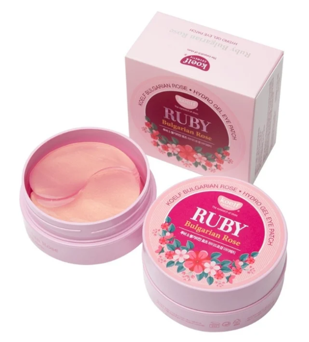 Koelf Ruby & Bulgare Rose Eye Patch Hydrogel Eye Patch avec poudre de rubis et extrait de rose bulgare